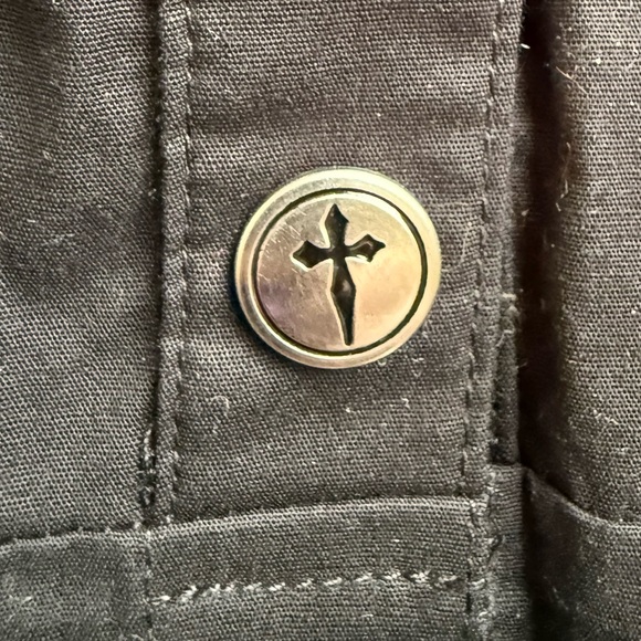 Killstar Kikimora Shirt black embroidered crosses puffy sleeve Size Small - Picture 5 of 5